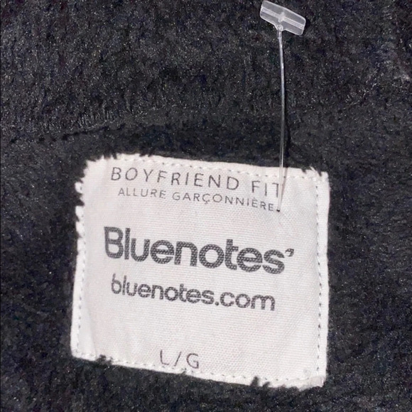 bluenotes black  soft fuzzy sweatshirt hoodie Sz L - Picture 9 of 12